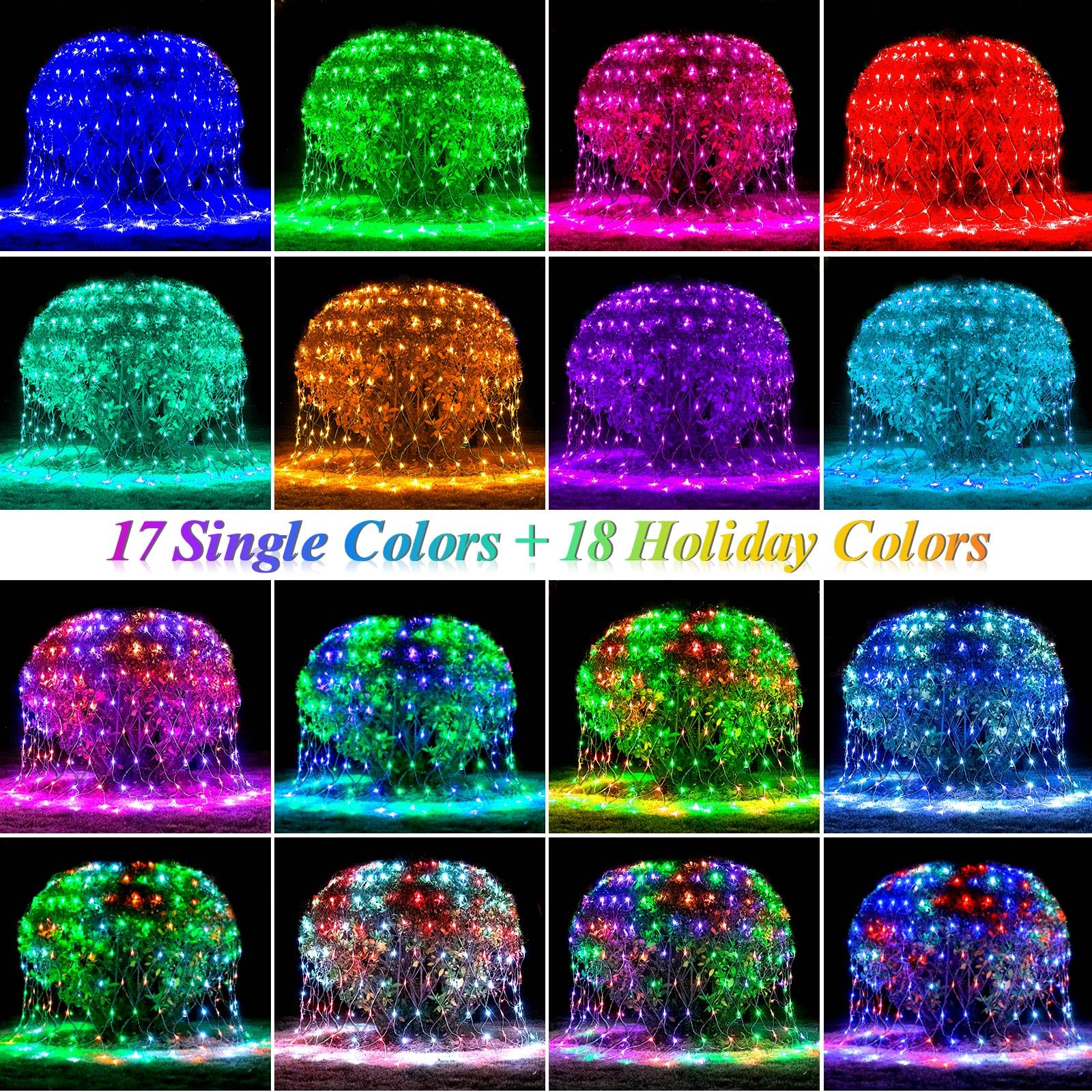 ちい⭐︎ OYCBUZO 14.8ft x 5ft Christmas Net Lights, 240LED 35 Colors